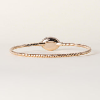 Estate 18K Rose Gold Fidia Italian Tubogas Green Thin Bangle