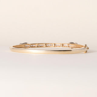 Vintage 14K Gold Channel Set 0.50 Carats Diamond X Bangle