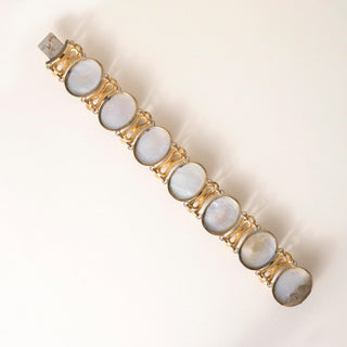 Antique Silver and Repousse Cameo Bracelet