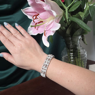 Antique Art Deco Platinum 9 Carat Old European Cut Diamond Bracelet