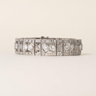 Antique Art Deco Platinum 9 Carat Old European Cut Diamond Bracelet