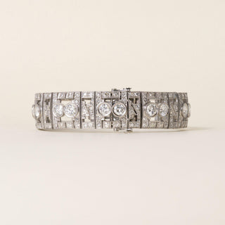Antique Art Deco Platinum 9 Carat Old European Cut Diamond Bracelet