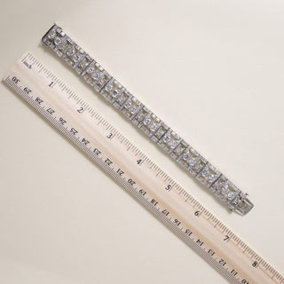 Antique Art Deco Platinum 9 Carat Old European Cut Diamond Bracelet