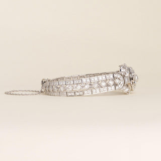 Vintage Platinum  Girard Perregaux Ladies Hidden Watch Diamond Bracelet