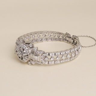 Vintage Platinum  Girard Perregaux Ladies Hidden Watch Diamond Bracelet