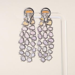 Estate 18K WG Portrait Cut 14.44 Carats Sapphire and Garnet Ombre Earrings