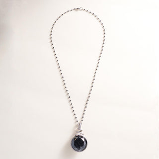 Estate 18K White Gold 46.79 Carat Black Diamond Necklace