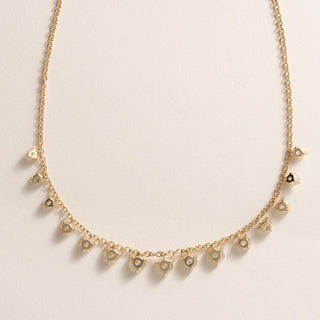 3.69 Carats Old European and Old Mine Cut Diamond Dangle Riviere 18K Necklace