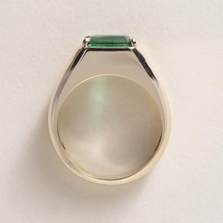 14K Gold 2.90 Carat Emerald Cut Emerald Ring