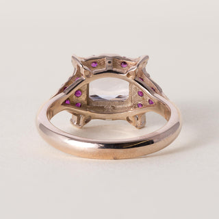 18K Rose Gold 2.08 Carat Orange Peach Sapphire No Heat and Ruby Diamond Ring