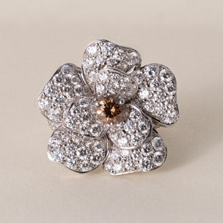 Estate Kwiat 5.70 Carats Diamond Floral Cocktail Ring 18K Gold