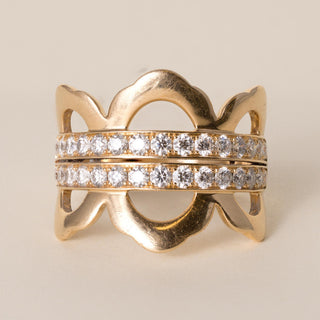 Vintage Lorelei Hearts on Fire 18K Yellow Gold 1 Carat Diamond Right Hand Ring
