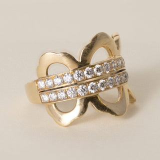 Vintage Lorelei Hearts on Fire 18K Yellow Gold 1 Carat Diamond Right Hand Ring