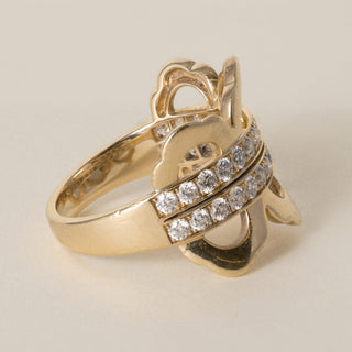 Vintage Lorelei Hearts on Fire 18K Yellow Gold 1 Carat Diamond Right Hand Ring