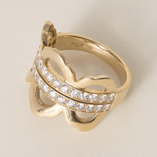 Vintage Lorelei Hearts on Fire 18K Yellow Gold 1 Carat Diamond Right Hand Ring