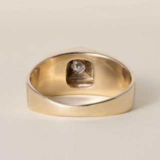 Vintage 14K Gold 0.25 Carat Diamond Signet Ring Band