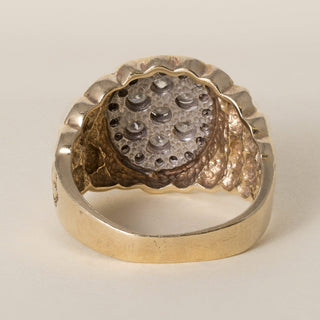 Vintage Franklin Mint 14K Yellow Gold 0.50 Carat Diamond Cluster Nugget Ring