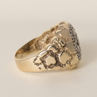 Vintage Franklin Mint 14K Yellow Gold 0.50 Carat Diamond Cluster Nugget Ring