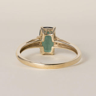 Vintage 14K Gold 1.30 Carat Indicolite Tourmaline and Diamond Ring