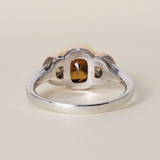 Estate 18K Gold 3.54 Carats Chocolate and Cognac and White Diamond Ring