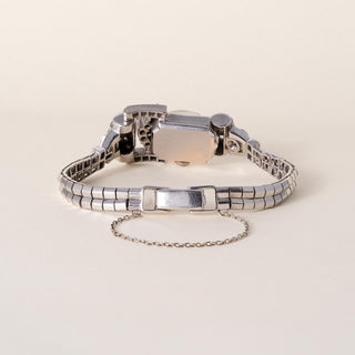 Antique 1940's 4.25 Carats Diamond Hamilton Cocktail Watch 14K White Gold