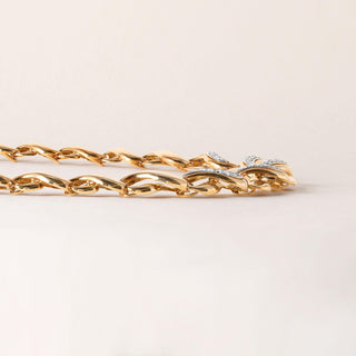 Vintage Diamond Infinity Chain Two Tone 18K Two Tone Gold Necklace