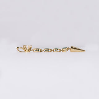 Estate 18K Colombian Emerald and Diamond Drop Pendant