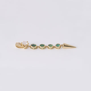 Estate 18K Colombian Emerald and Diamond Drop Pendant