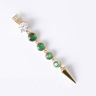 Estate 18K Colombian Emerald and Diamond Drop Pendant