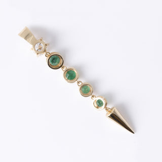 Estate 18K Colombian Emerald and Diamond Drop Pendant