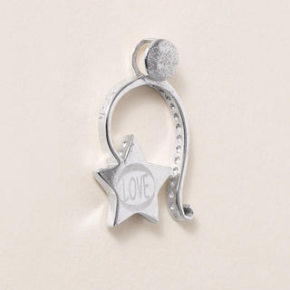 18K White Gold Dangling Love Star Pendant