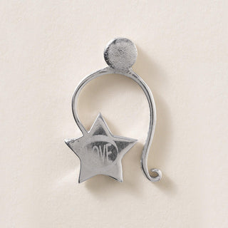 18K White Gold Dangling Love Star Pendant