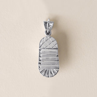 Estate Diamond and Ruby Slipper Pendant 18K White Gold