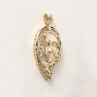 14K Gold Lady Goddess Portrait Cameo Pendant