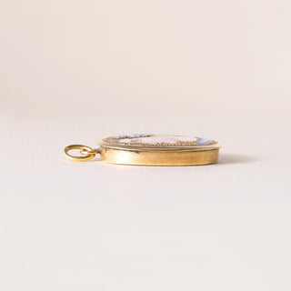 Etruscan Revival 18K Bella Donna Portrait Rose Cut Diamond Pendant