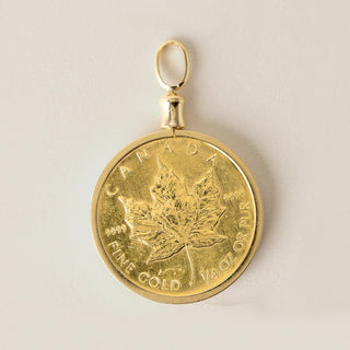 1996 Queen Elizabeth Maple Leaf Canadian 10 Dollar Coin Pendant 1/4 OZ Pure Gold