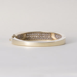 Vintage 14K Gold 5 Carats Diamond Pave Statement Bangle