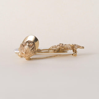 Vintage William Ruser Angel Island Golfer Pearl Brooch