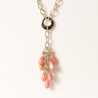 Vintage Italian 14K Gold Coral Chain Link Necklace