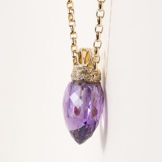 18K Valentino Amethyst and Diamond Perfume Bottle Necklace