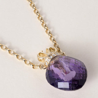 18K Valentino Amethyst and Diamond Perfume Bottle Necklace