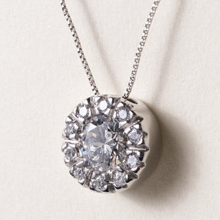 14K White Gold 1.20 Carat Diamond Necklace