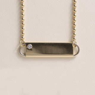 Vintage Cartier 18K Gold Diamond ID Bar Necklace