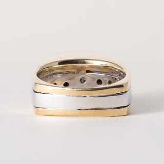 Vintage 14K Gold1.35 Carat Montana Sapphire and Princess Cut Diamond Ring