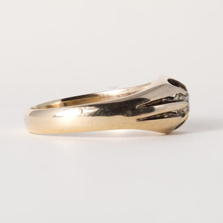 Victorian 18K Gold 0.50 Carat Old Mine Cut Cushion Diamond Belcher Ring