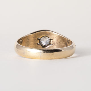 Victorian 18K Gold 0.50 Carat Old Mine Cut Cushion Diamond Belcher Ring