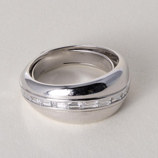 Kat Florence Plat/18K Gold 0.92 Carat Baguette Diamond Ring Band