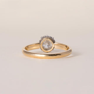 Antique 18K Gold and Platinum 1.10 Carat Old Mine Cushion Diamond Solitaire Ring