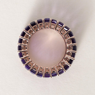 Effy 14K Rose Gold 6 Carat Amethyst Elongated Baguette Cut Eternity Ring Band
