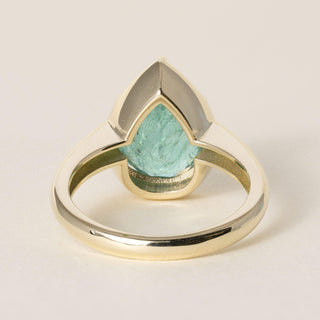 18K Yellow Gold 5.01 Carat Paraiba Pear Shape GIA Solitaire Ring